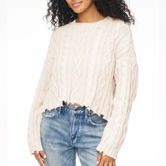 Pistola Denim Eva Sweater in Dove (cream) Cable Knit size medium - Picture 5 of 12